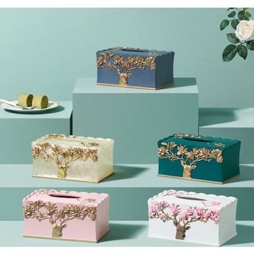 Luxury Creative Tissue Boxes Modern Storage Nordic Car Table Tissue Boxes Napkins Paper Boite A Mouchoir Home Products DG50TB