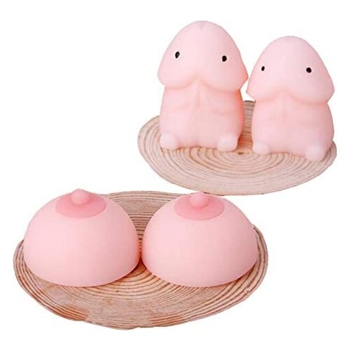 4/6/8 pcs Funny Mini Ding Ding Novelty Squishy Toy Anti Stress Ball Squeeze Mochi Rising Toy Stress Relief Toys Funny Gift