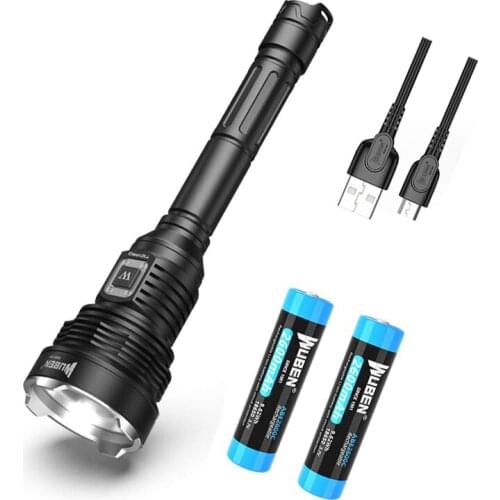 WUBEN Tactical LED Flashlight Type-C USB Rechargeable Torch 3500 Lumens CREE XHP70.2 LED 18650 Li-ion battery for outdoors Camp