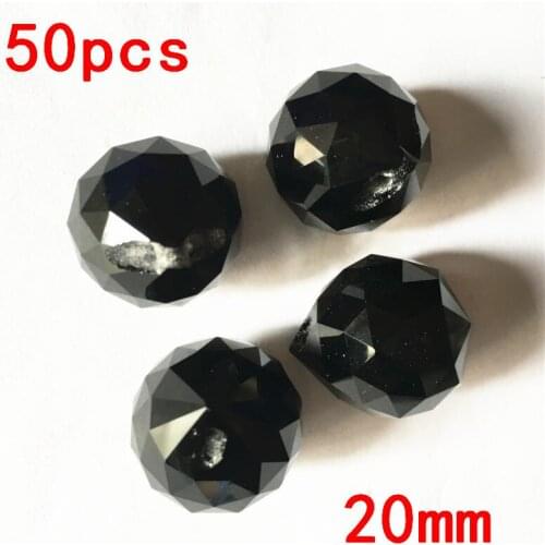 Top Black50pc 20mm Crystal Glass Loose Balls Black Crystal Prism Glass Chandelier Pendant Balls for Modern Chandelier Decoration