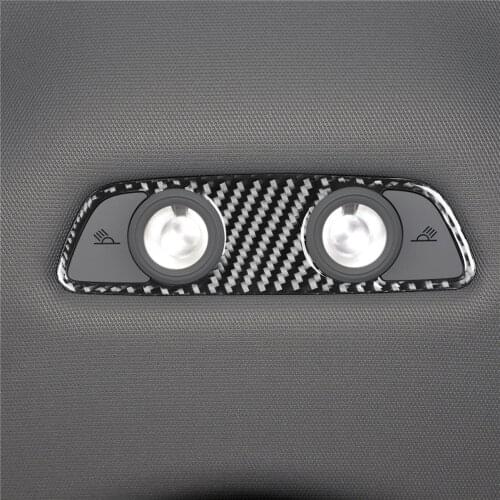 Carbon Fiber Rear Reading Light Lamp Panel Decorative Cover Sticker for Audi A4 B9 2017-2019 Car Accessories Interior Decoration