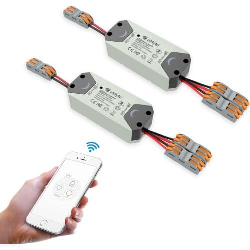 EMylo Smart Switch 2pcs WIFI Light Switch AC 220V 2ch 433mhz Wireless Remote Control Switch Timer for Google Home