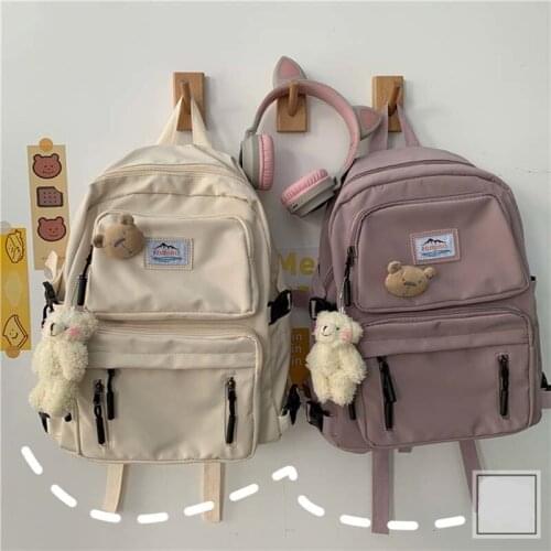 Female Student Backpack Famous Brand College Black Casual Teenage Backpacks School Bags For Girls Sac A Dos Bookbag Bagpack