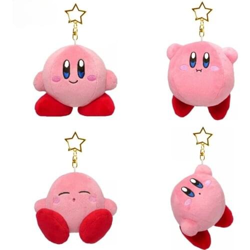 10CM Kawaii special pink orange Kirby Star Adventure Game Animal Pendant Soft Stuffed Plush Keychain Dolls Kids Toys