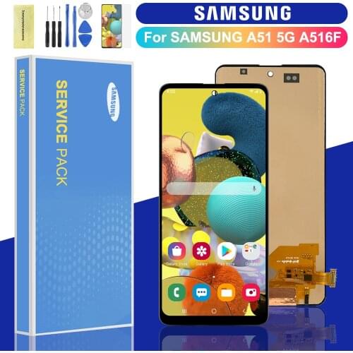 100% Test For Samsung Galaxy A51 5G Display A516 A516B LCD With Frame A516F/DSN A516N Screen Touch Digitizer Assembly Replacemen