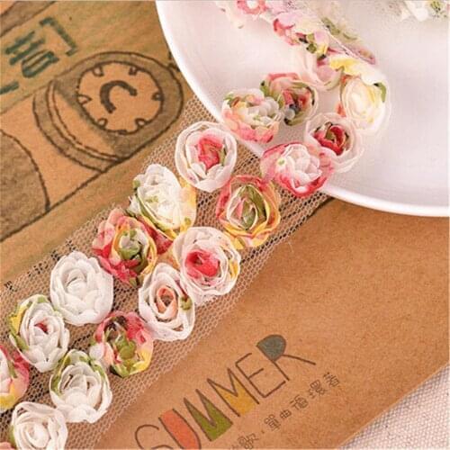 2 Yards Double Chiffon Colorful Rose Flower Embroidered Lace Trim Ribbon Fabric Sewing Supplies Craft Wedding Dress Decoration