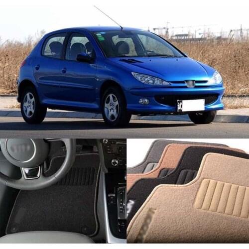 3pcs Premium Auto Fabric Nylon Anti-slip Floor Mats Carpet For Peugeot 206 207 2001-2013