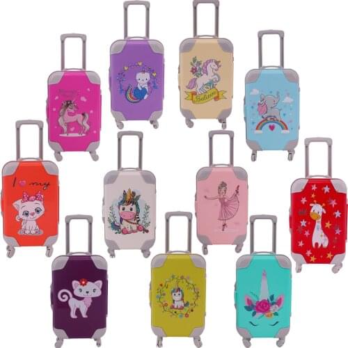 11 Colors Doll Suitcase Travel Accessories Fit 18 Inch American Girl&Our Generation Doll New Born Baby Doll Girls Toys