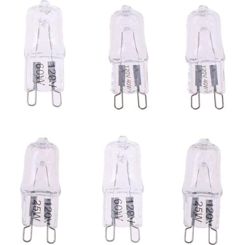 Lamp Base G9 Bi-Pin JCD Type Halogen Light Bulbs 120V Voltage 25/40/60 Watt Wattage Pack of 10