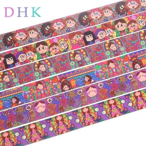 DHK 50yards cartoon printed grosgrain Ribbon Accessory hairbow headwear decoration Wholesale OEM S1036