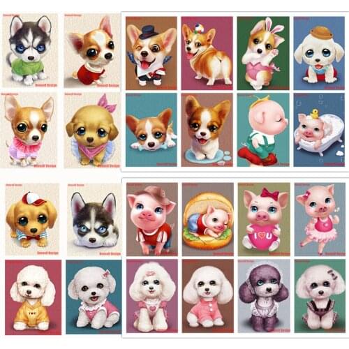 DIY diamond mosaic sale cute dog 5d diamond embroidery full square animal 5d diamond painting full square/round decoration home