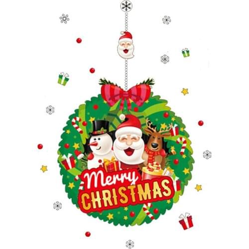 DIY Merry Christmas Wall Stickers Window Glass Festival Decals Santa Murals New Year Christmas Decorations for Home Decor