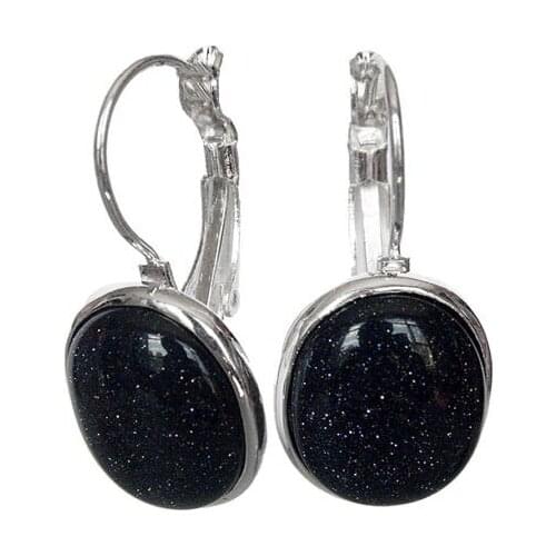 ELEGANT NATURAL BLUE SAND STONE 925 EARRINGS natural gem/stone/coral/opal Marcasitegirl Wedding Party, Luxury Dubai