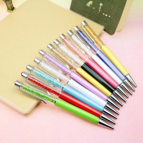 Ellen Brook 1 Piece New Crystal Ballpoint Pen Fashion Girl Diamond Metal Material Pen Kawaii Novelty Office School Supplies