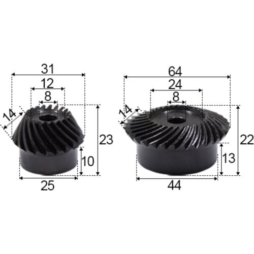 1.5M-20 / 40Teeths 1: 2 Ration Precision Spiral Bevel Gear Spiral Bevel Gear