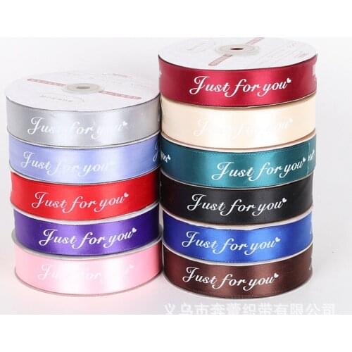 2pcs/lot 25mm 1in Grosgrain Ribbon Character Printed Letter Cake Box Gift Flower Packing Bow Making Arts Crafts Ribbon