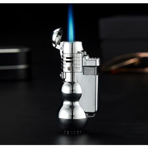 Creative Gourd Shape Blue Fmale Lighter Portable Inflatable Metal Lighter Turbo and Torch Windproof Cigarette Encendedores Gift