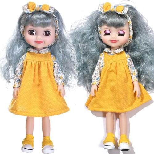 Fashion 39cm Doll Soft Full Silicone Silm Girl Reborn Dolls Long Hair Sport Doll Toys Beauty Active Eyes Dolls for Girls Gift