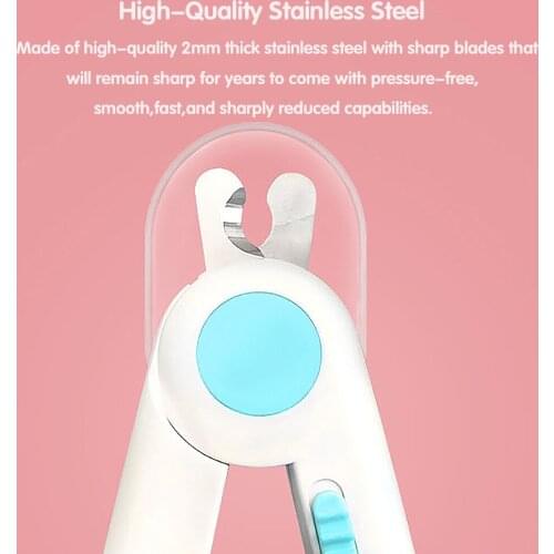 Pet Dog Nail Clipper with LED Light Stainless Steel Scissors Cat Nail Cutter Clippers Trimmer Grinder Professional Grooming Tool