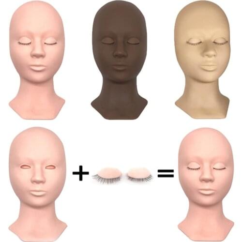 NEW Eyelash Practice Mannequin Head With Replace Eyelids For False EyeLash Extension Grafted Lashes Training Model Head Makeup