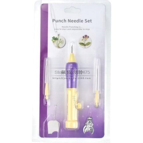 500pcs Embroidery Tool Pen Set Punch Needle Set Needle Threader Pratical PlasticEmbroidery Needle 3 Size Sewing Accessories