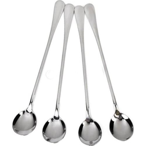 New Spoon Long Stainless Steel Coffee Spoon Ice Cream Dessert Tea Spoon For Picnic Mixing Spoon Kitchen Accessories