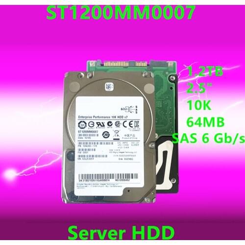 New HDD For Seagate/Dell Brand 1.2TB 2.5" 10K SAS 6 Gb/s 64MB 10000RPM For Internal Hard Disk For Server HDD For ST1200MM0007