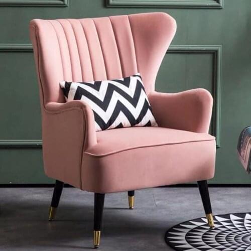 Single Sofa Northern Europe Light Luxury Armrest Net Red Ins Tiger Chair Flannelette Balcony Bedroom Clothing Store Fabric Sofa