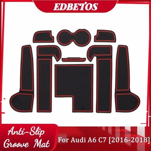 Cup Holder FFor Audi A6 C7 Accessories 2016 2017 2018 Interior Cup Holder Inserts, Center Console Liner Mats, Door Pocket