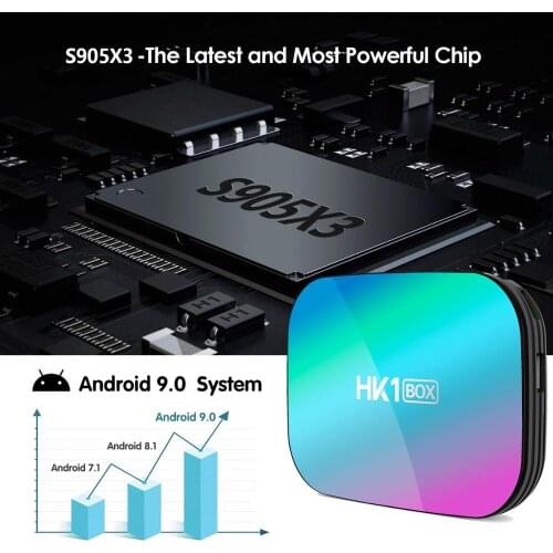10PCS HK1 BOX Smart TV Box Android 9.0 Amlogic S905X3 Quad Core 2.4G&5.0G WIIF BT4.0 1000M Set top box