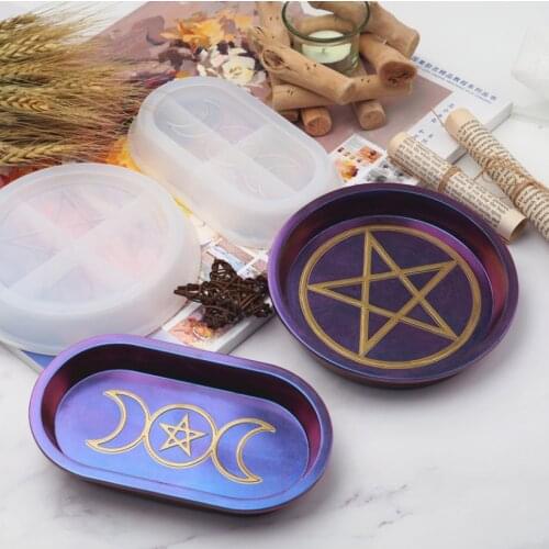 DIY Double Moon Star Plate Transparent Silicone Mould Resin for Making Jewelry Molds