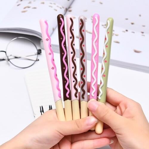 Ellen Brook 1 PCS Kawaii School Office Supplies Stationery Gel Pen Handles Creative Cute Gift Biscuit Sweet Candy Styling Pens
