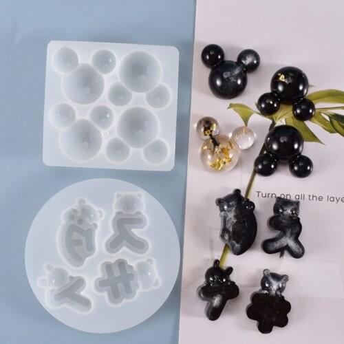 DIY Crystal Epoxy Resin Mould Mickey Head Pendant Cute Japanese Homemade Ornaments Silicone Molds for Resin Art