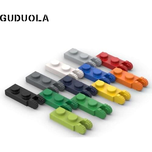 Guduola 44302 Hinge Plate 1x2 MOC Parts Locking with 2 Finger Education DIY Building Block Part Brick Toys 50 pcs/lot