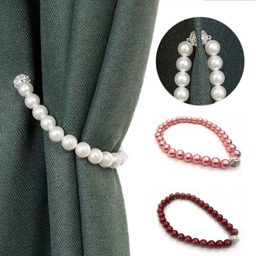 Modern Simple Curtain Bandage Korean Style ABS Pearl Tiebacks for Curtains with Magnet Curtain Decorative Accessories