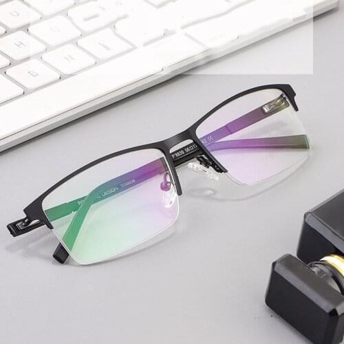 Super Light Alloy Frame Glassses For Male Half Rim Exquisite Casual Frame Business Style Optical Spectacles
