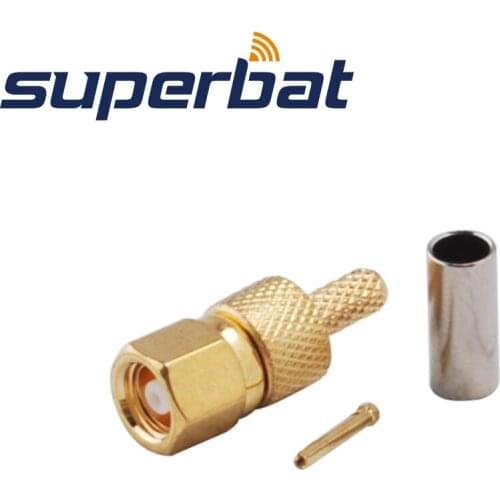 Superbat SMC Crimp Plug RF Coaxial Connector for LMR100 Cable (10PCS)