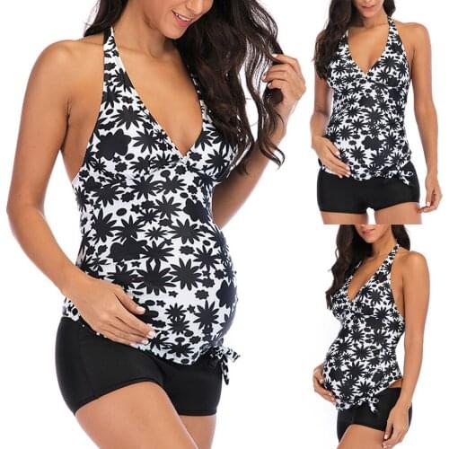TELOTUNY Women Clothe 2020 Sexy Summer Swimwear Women Plus Size Print Tankini Swimsuit Beachwear Padded Pregnancy Pregnant Suit