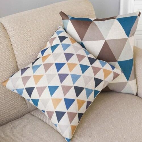 Triangle Plaids Geometric Car Pillow Cushion Covers Nordic Luxury Style Throw Car Seat Pillowcases Cover Office Chair
