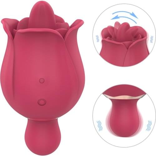 9speed Sex Toys For Women Vibrators Adult Games Super Vibration Tongue Licking G-Spot Clitoral Stimulation Imitation Rose Design