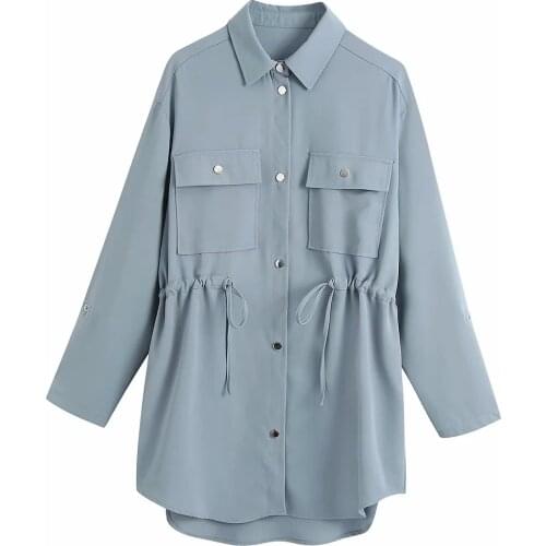 Za Women Autumn Blends Coats Casual Long Sleeve Turndown Collar Single Breasted Waistcoat Outwear Loose Overcoats Xitimeao