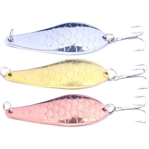 1pcs 7cm 20g Metal Spinner Spoon Fishing Lure Hard Baits Silver /Gold Sequins Noise Paillette 4# Treble Hook Tackle