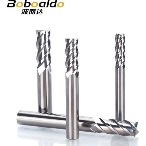 1PC HRC 65 Cermet 4 Flutes Spiral End Mill CNC High Wear Resistance Milling Cutter For Metal Finishing Steel