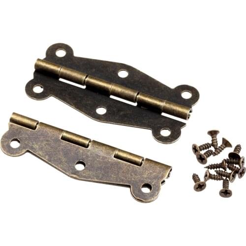 10pcs Hinges 51*24mm Iron Vintage Butterfly Antique Bronze decorative wooden Boxes Cabinet Cupboard furniture hardware screws