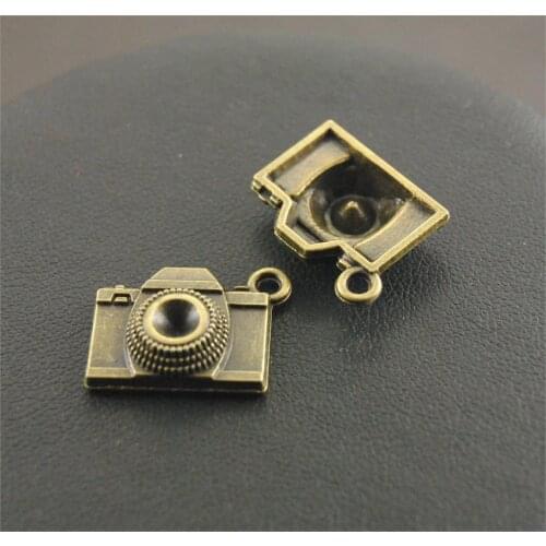 10 Pcs Zinc Alloy Bronze Camera Charm Pendants For Jewelry Making DIY Handmade Craft 18x15mm A239