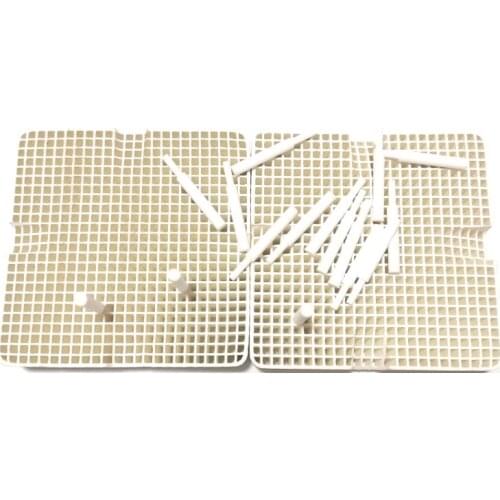 2PCS Plates + 20PCS Porcelain Nails Dental Lab Pan Rack Square Plate holding PFM Crowns Inside Oven Sintering 65*65CM