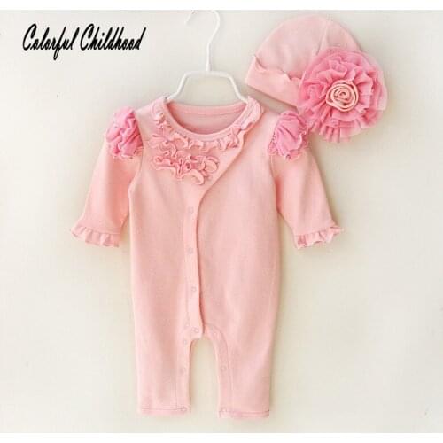 2Pcs/set Cotton baby rompers newborn girls clothes Long Sleeve lace Jumpsuit roupas infantis menino Overalls