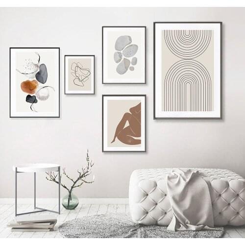 Abstract Geometry Style Wall Art Nordic Canvas Poster Boho Line Print Painting Picture Home Decoration for Living Room