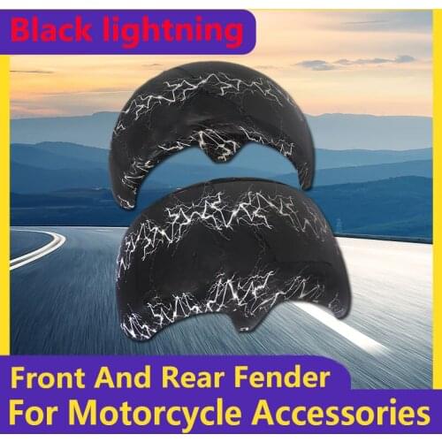 Black Lightning 10x6.00-5.5 10x6.00-6 Citycoco Fender Shell Flaps Front and Rear Fender Mudguards with Taillight Reminder
