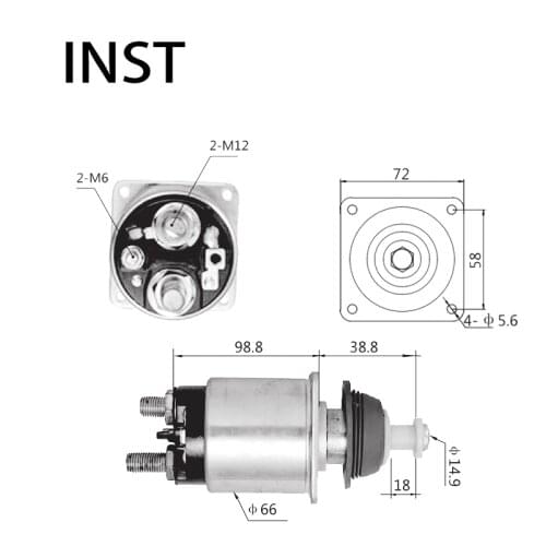 ELECTROMAGNETIC SWTICH SOLENOID FOR 24V 6.2KW 2.339.403.009 2.339.403.509 1337458 834 139965 333529 1986SE3566 2339403009